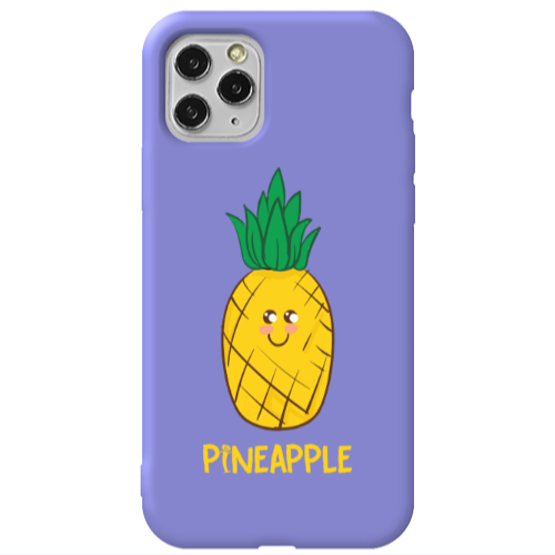Apple iPhone 11 Pro Pineapple Purple Colored Silicone TPU Θήκη