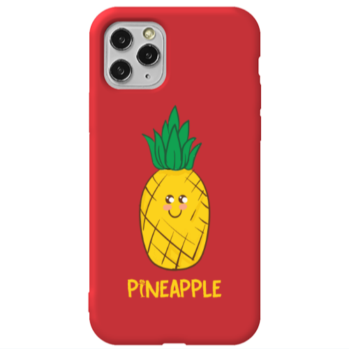 Apple iPhone 11 Pro Pineapple Red Colored Silicone TPU Θήκη