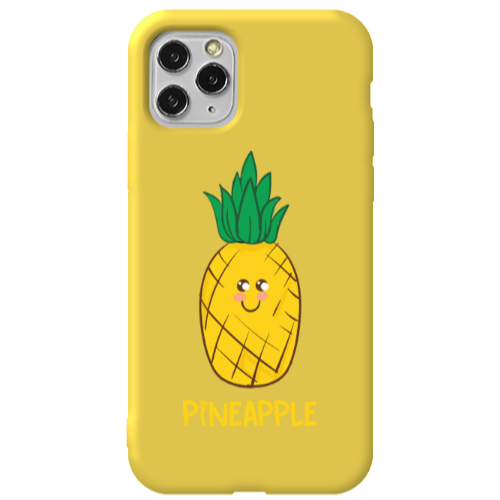 Apple iPhone 11 Pro Pineapple Yellow Colored Silicone TPU Θήκη