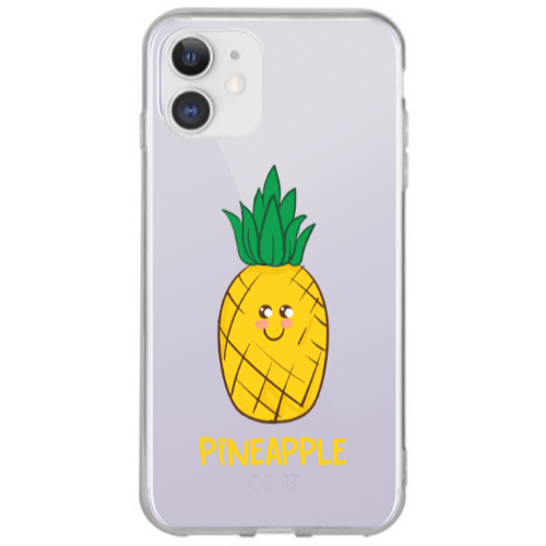 Apple iPhone 12 Pineapple Transparent Silicone TPU Θήκη