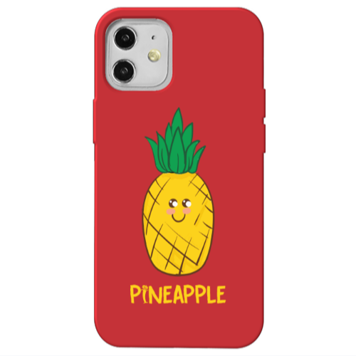 Apple iPhone 12 Pineapple Red Colored Silicone TPU Θήκη