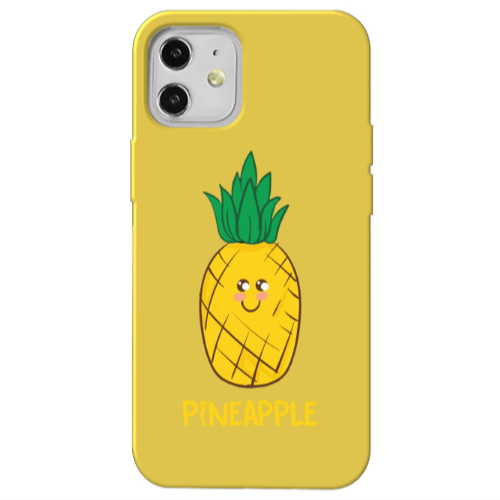 Apple iPhone 12 Pineapple Yellow Colored Silicone TPU Θήκη