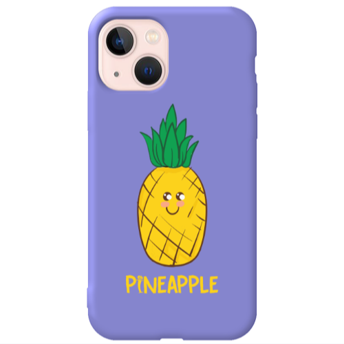 Apple iPhone 13 Pineapple Purple Colored Silicone TPU Θήκη