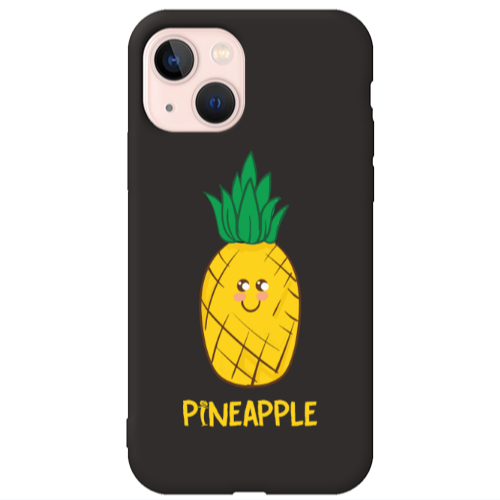Apple iPhone 13 Pineapple Black Colored Silicone TPU Θήκη