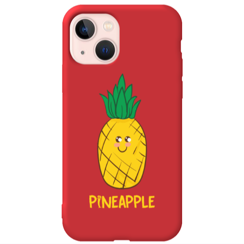 Apple iPhone 13 Pineapple Red Colored Silicone TPU Θήκη