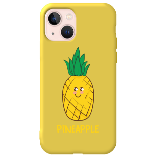 Apple iPhone 13 Pineapple Yellow Colored Silicone TPU Θήκη