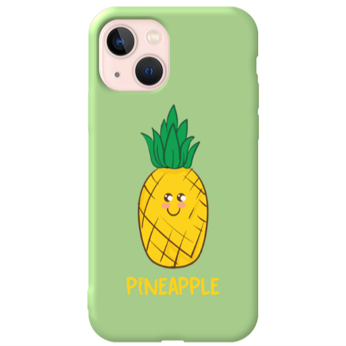 Apple iPhone 13 Pineapple Light Green Colored Silicone TPU Θήκη