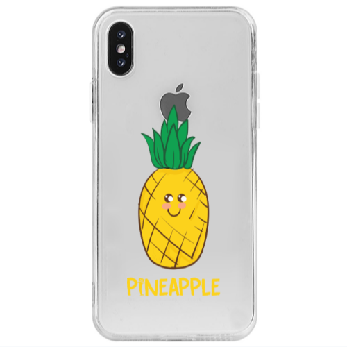Apple iPhone X Pineapple Transparent Silicone TPU Θήκη