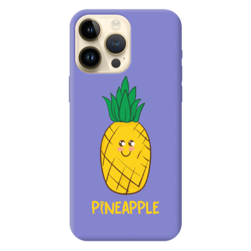 Apple iPhone 13 Pro Max Pineapple Purple Colored Silicone TPU Θήκη
