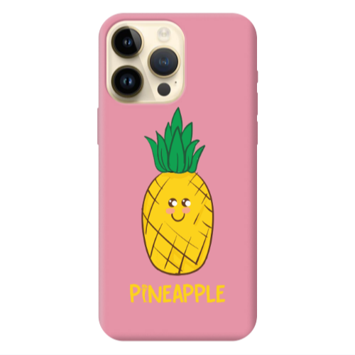 Apple iPhone 13 Pro Max Pineapple Pink Colored Silicone TPU Θήκη