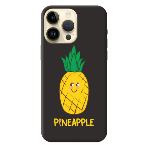 Apple iPhone 13 Pro Max Pineapple Black Colored Silicone TPU Θήκη