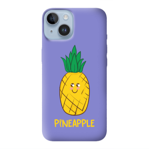 Apple iPhone 14  Pineapple Purple Colored Silicone TPU Θήκη