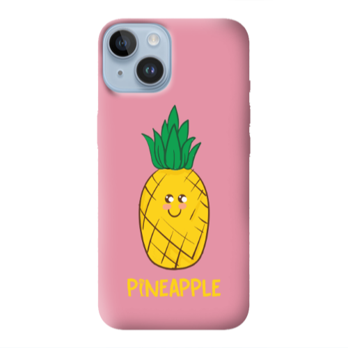 Apple iPhone 14  Pineapple Pink Colored Silicone TPU Θήκη