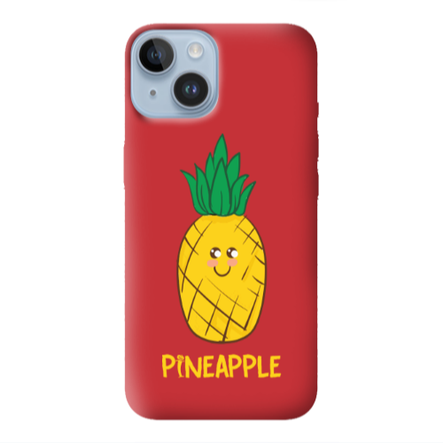Apple iPhone 14 Plus Pineapple Red Colored Silicone TPU Θήκη