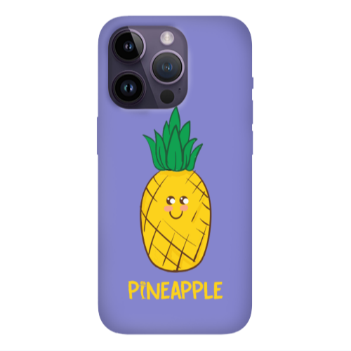 Apple iPhone 14 Pro  Pineapple Purple Colored Silicone TPU Θήκη