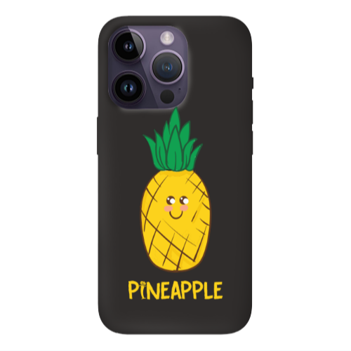 Apple iPhone 14 Pro Max Pineapple Black Colored Silicone TPU Θήκη