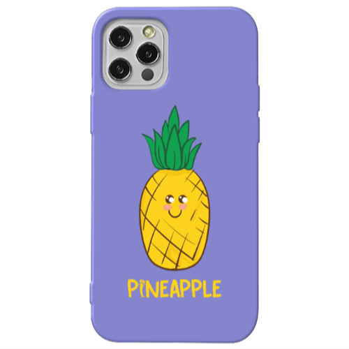 Apple iPhone 12 Pro Max Pineapple Purple Colored Silicone TPU Θήκη