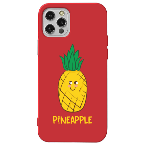 Apple iPhone 12 Pro Max Pineapple Red Colored Silicone TPU Θήκη