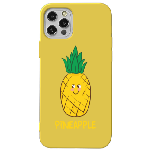 Apple iPhone 12 Pro Max Pineapple Yellow Colored Silicone TPU Θήκη