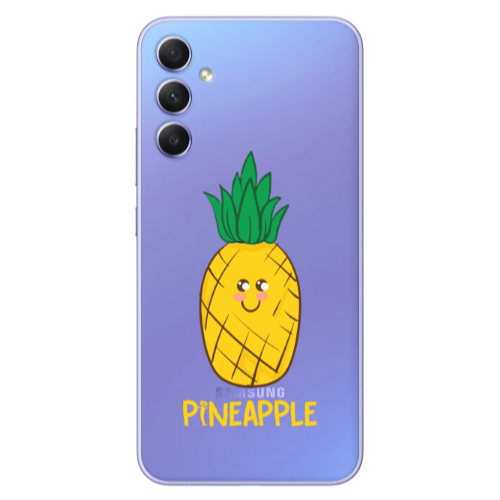 Samsung A34 Pineapple Transparent Silicone TPU Θήκη