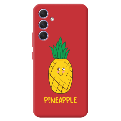 Samsung A54 Pineapple Red Colored Silicone TPU Θήκη
