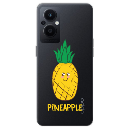 Oppo Reno 7 Lite Pineapple Transparent Silicone TPU Θήκη