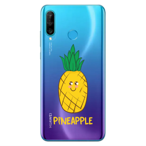 Huawei P30 Lite Pineapple Transparent Silicone TPU Θήκη