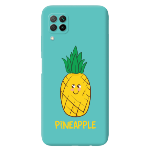 Huawei P40 Lite Pineapple Turquoise Colored Silicone TPU Θήκη