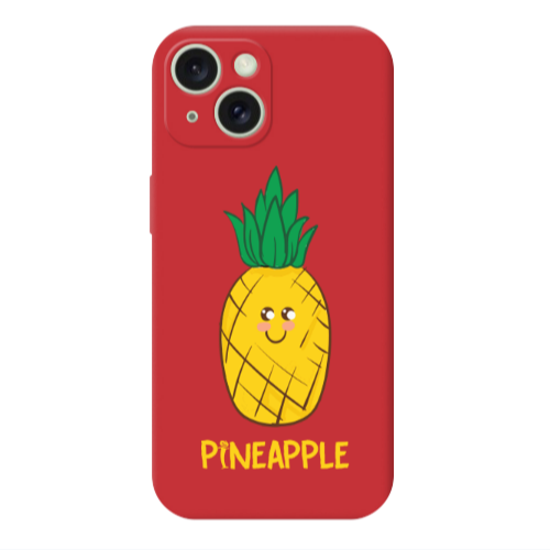 Apple iPhone 15 Pineapple Red Colored Silicone TPU Θήκη
