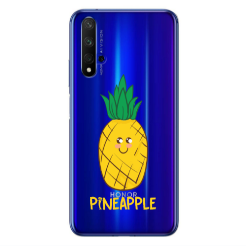 Huawei Nova 5 T Pineapple Transparent Silicone TPU Θήκη
