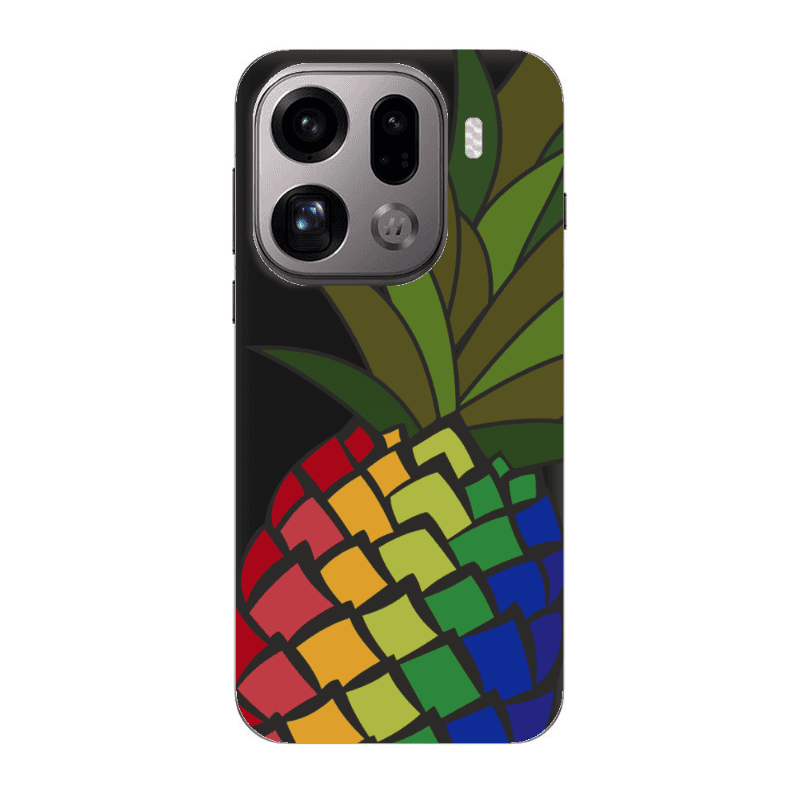 Oppo Find X9 Pro Pineapple 2 Black Colored Silicone TPU Θήκη