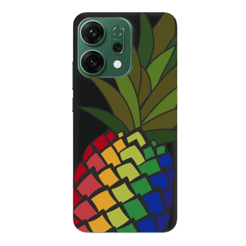 Oppo RENO 14 Pineapple 2 Black Colored Silicone TPU Θήκη
