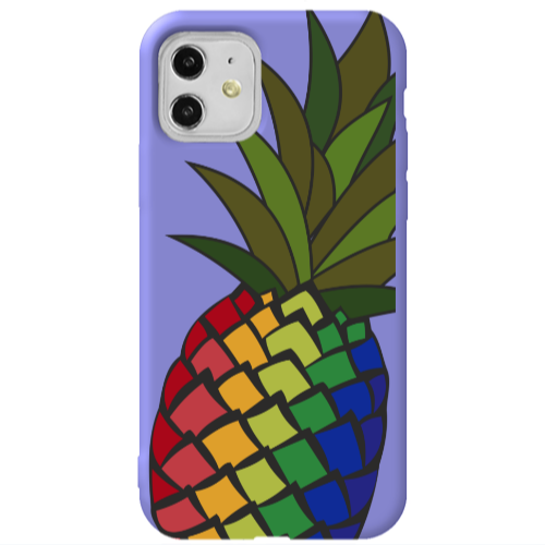 Apple iPhone 11  Pineapple 2 Purple Colored Silicone TPU Θήκη