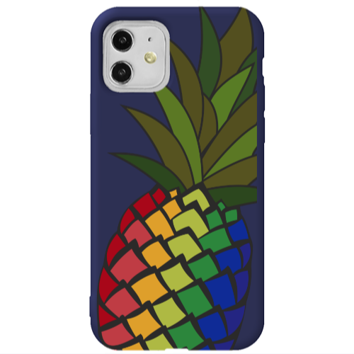 Apple iPhone 11  Pineapple 2 Dark blue Colored Silicone TPU Θήκη