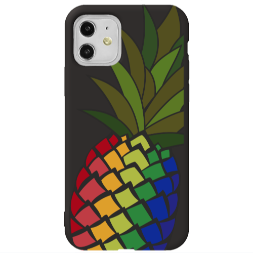 Apple iPhone 11  Pineapple 2 Black Colored Silicone TPU Θήκη