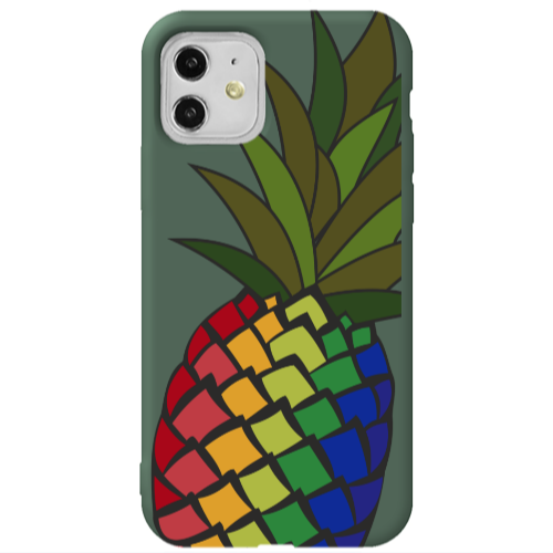 Apple iPhone 11  Pineapple 2 Dark Green Colored Silicone TPU Θήκη
