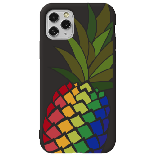 Apple iPhone 11 Pro Pineapple 2 Black Colored Silicone TPU Θήκη