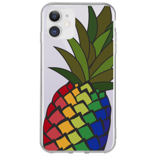 Apple iPhone 12 Pineapple 2 Transparent Silicone TPU Θήκη