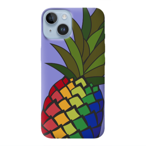 Apple iPhone 14  Pineapple 2 Purple Colored Silicone TPU Θήκη