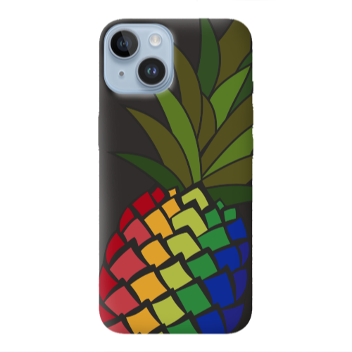 Apple iPhone 14 Plus Pineapple 2 Black Colored Silicone TPU Θήκη