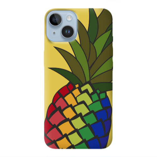 Apple iPhone 14 Plus Pineapple 2 Yellow Colored Silicone TPU Θήκη