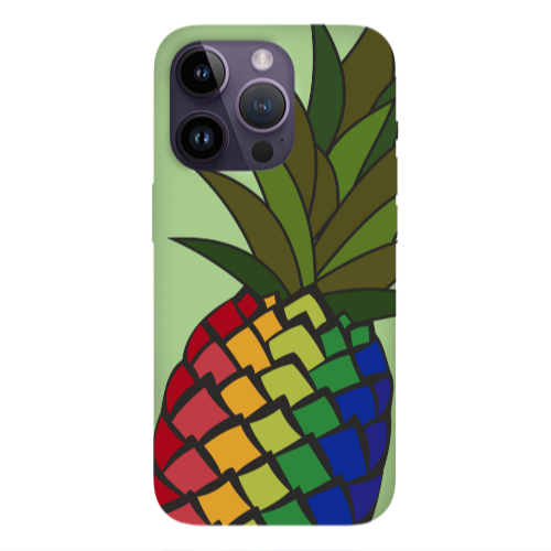 Apple iPhone 14 Pro Max Pineapple 2 Light Green Colored Silicone TPU Θήκη