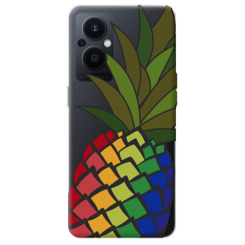 Oppo Reno 7 Lite Pineapple 2 Transparent Silicone TPU Θήκη