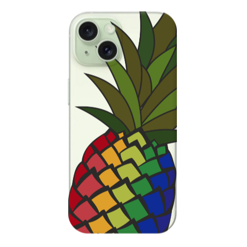 Apple iPhone 15 Plus Pineapple 2 Transparent Silicone TPU Θήκη