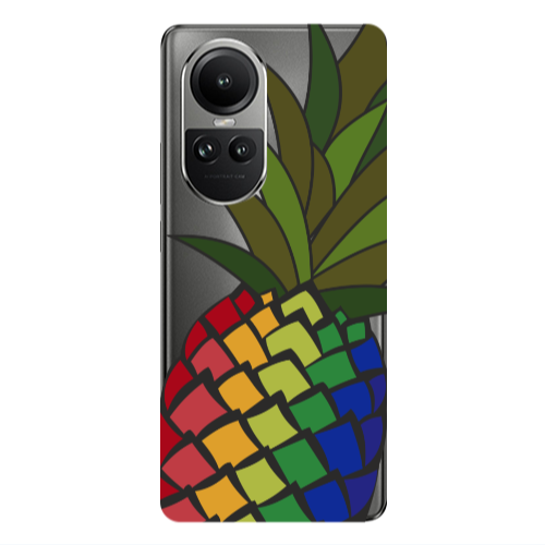 Oppo Reno10 5G Pineapple 2 Transparent Silicone TPU Θήκη