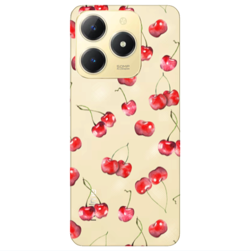 Realme C61 Cherries Transparent Silicone TPU Θήκη