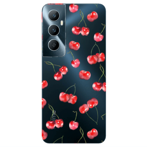 Realme C65 Cherries Transparent Silicone TPU Θήκη