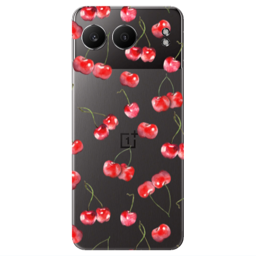 Oneplus Nord 4 Cherries Transparent Silicone TPU Θήκη