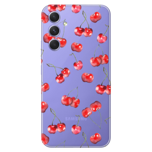Samsung A56 Cherries Transparent Silicone TPU Θήκη