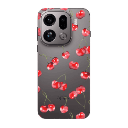 Oppo Find X9 Pro Cherries Transparent Silicone TPU Θήκη